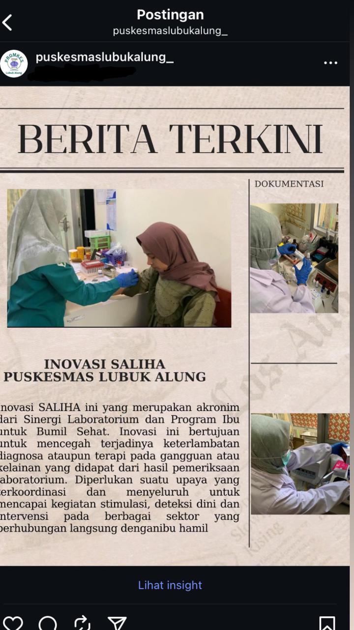 Manual Book Inovasi  SALIHA (Sinergi Laboratorium dan Program Ibu untuk Bumil Sehat)