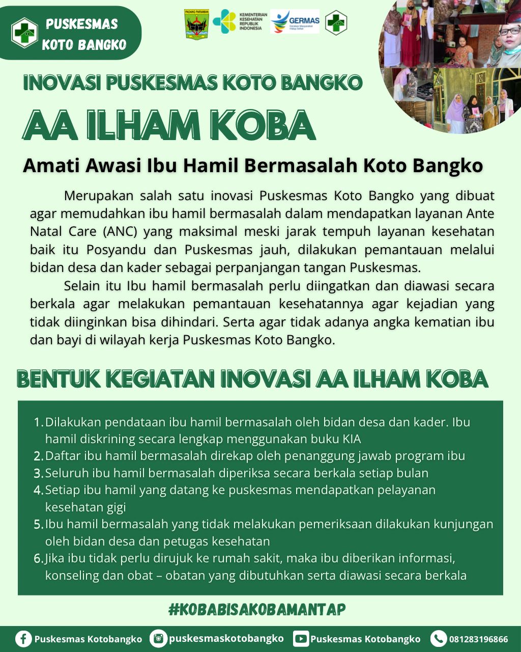 Inovasi AA ILHAM KOBA (Amati Awasi Ibu Hamil Bermasalah Koto Bangko)